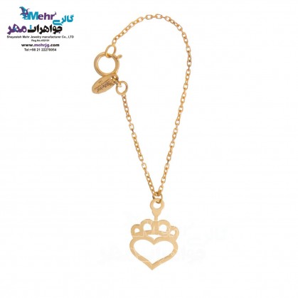 Gold Watch Pendant - Heart and Crown Design-MW0304